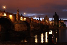 Prague Charles Bridge at dawn Prague Charles Bridge at dawn