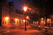 Prague street at night Prague street at night