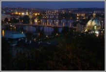 Prague bridges at night
